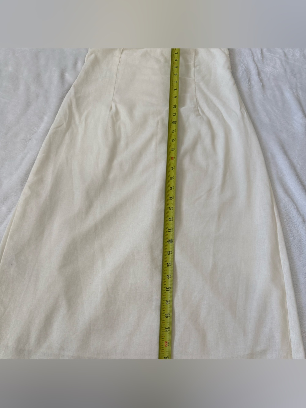 SHEIN Cream Halter Midi Dress Gold Button Detail Open Back Size M NWOT - Picture 11 of 12